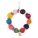 10 Balls Colorful Parrot Toys Vine Bell Climbing Chew Hanging Decor Bird Toys