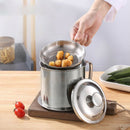 Container with Strainer Stainless Steel Oil Storage Can Strainer 1.2L with L Hn