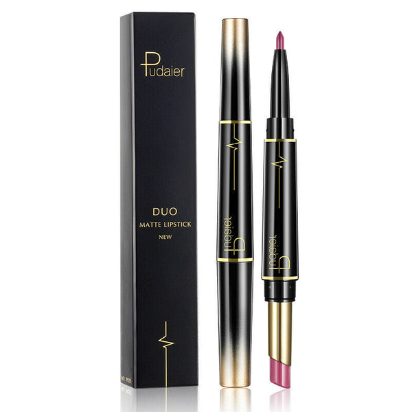 Pudaier New Women's Double Head Lipstick Lip Liner Matte Matte Lipstick Rot Y3B5
