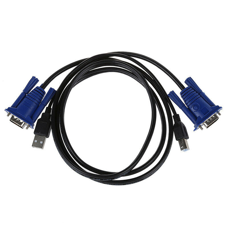 1.4M 15 Pin VGA + USB Male to Male VGA + Print Cable for CRT PC