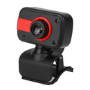 USB Webcam with Microphone 2LED Night Vision Clip-on Web Camera Red