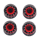 4 Pieces Black+Red Guitar Speed Dial Knobs for Les Paul Replacement Accessory