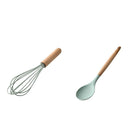 2Pieces Non Stick Cooking Utensil Set Wooden Handle Baking Kitchenware