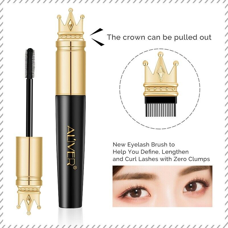 Aliver Crown Head 4D Mascara Long Thick Curling Waterproof Not Blooming Enc A1E9