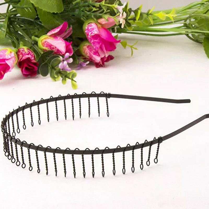 Metal wire Headband football sports gym toothed alice hair head band Men Women