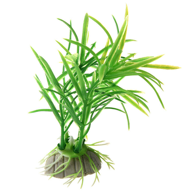 10PCS Plastic Green Aquarium Fish Tank Plant Green W3A2