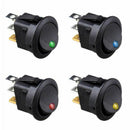 8PCS LED Dot Light 12V Car Auto Boat Round Rocker ON/OFF TOGGLE SPST SWITCH