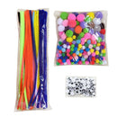 Kids Art Pipe Cleaners Handmade Pompoms Assortment Craft Supplies Set