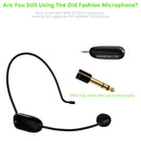 Wireless Microphone Headset Mic UHF Transmitter and Receiver USB Cable Adapter