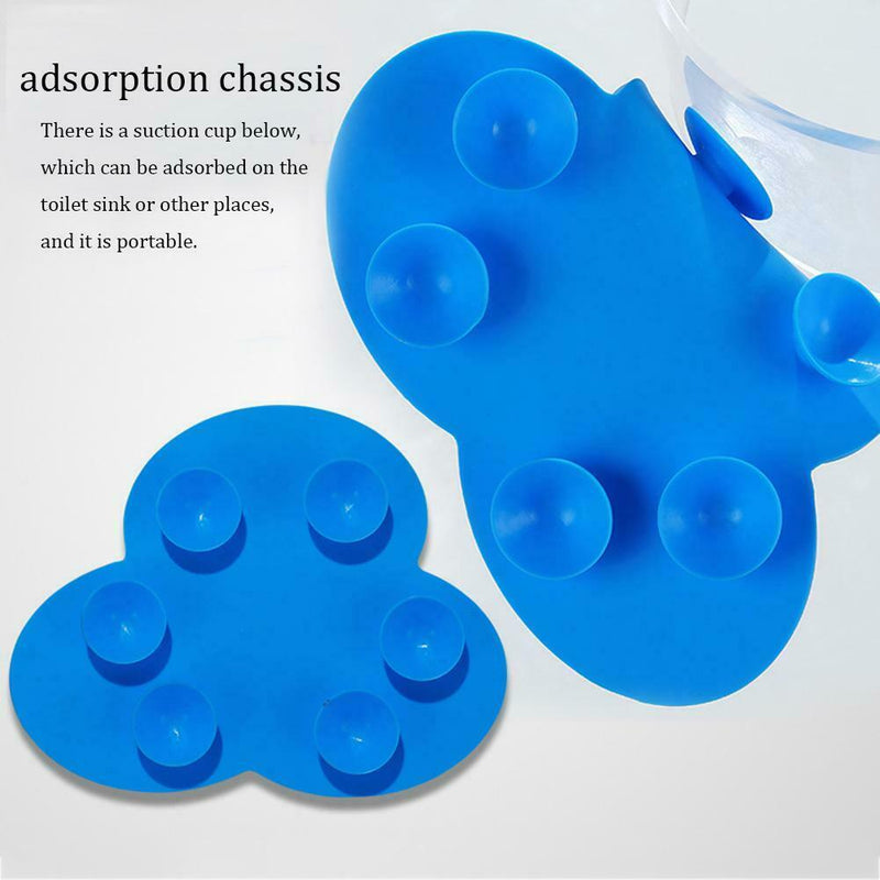 Silicone Makeup Brush Cleaner Pad Cosmetic Pen Washing Scrubber Mat (Blue)