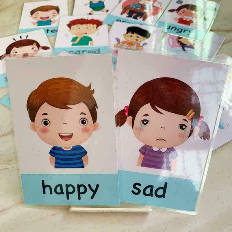 14 X Emotion Cards Early Childhood Cartoon English Education Emotional Card P3N6