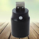 Black Plastic White Light Press Button USB LED Lamp Torch L5U5