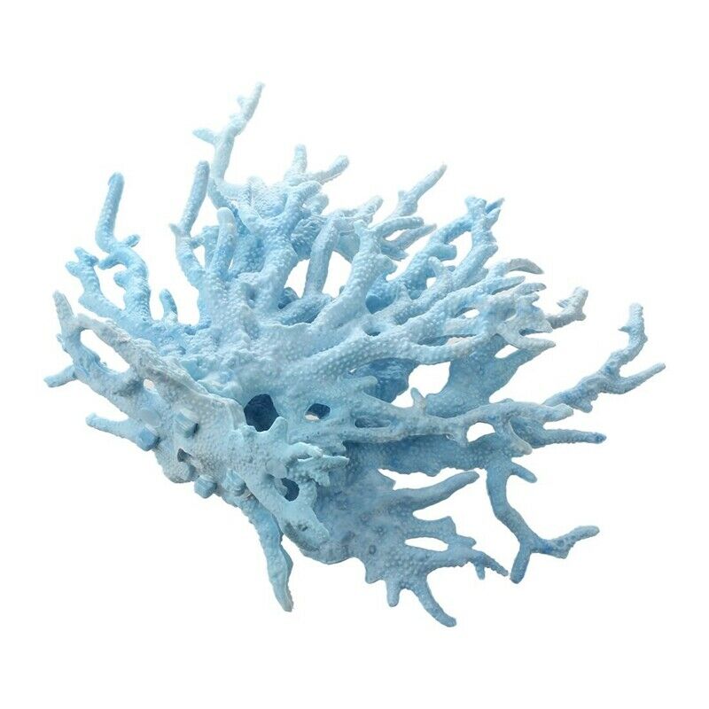Aquarium Fish Tank Light Blue Artificial Plastic Coral Decor A2N8