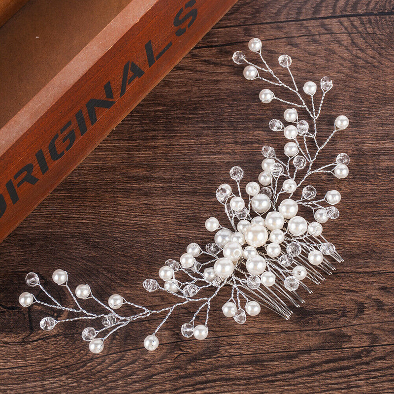 Luxury Bridal Wedding Beautiful Pearls Hair Comb Hair Clip Hair Headpieces new