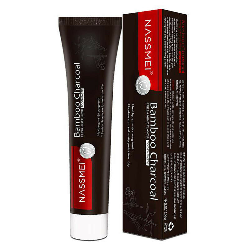 Fluoride Free Activated Charcoal Teeth Whitening Toothpaste Freshens Breath