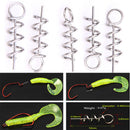 100x Soft Lure Baits Hook Pin Spring Lock Fishing Screw Stainless Stee Worm E9D1