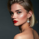 2pcs/set Women Dangle Earrings Rhinestone Pendant Necklace Jewelry Gifts
