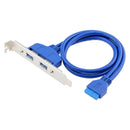 2 USB3.0 Female Back Panel To Motherboard 20pin Header Connector Cable AdaptBSE