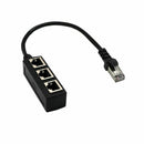 RJ45 Splitter Adapter, RJ45 1 Male to 3 Female Ports Socket Adapter Interfa