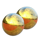 2 x Hollow 304 Stainless Steel Exercise Balls Globes, Floating Pond Gazing
