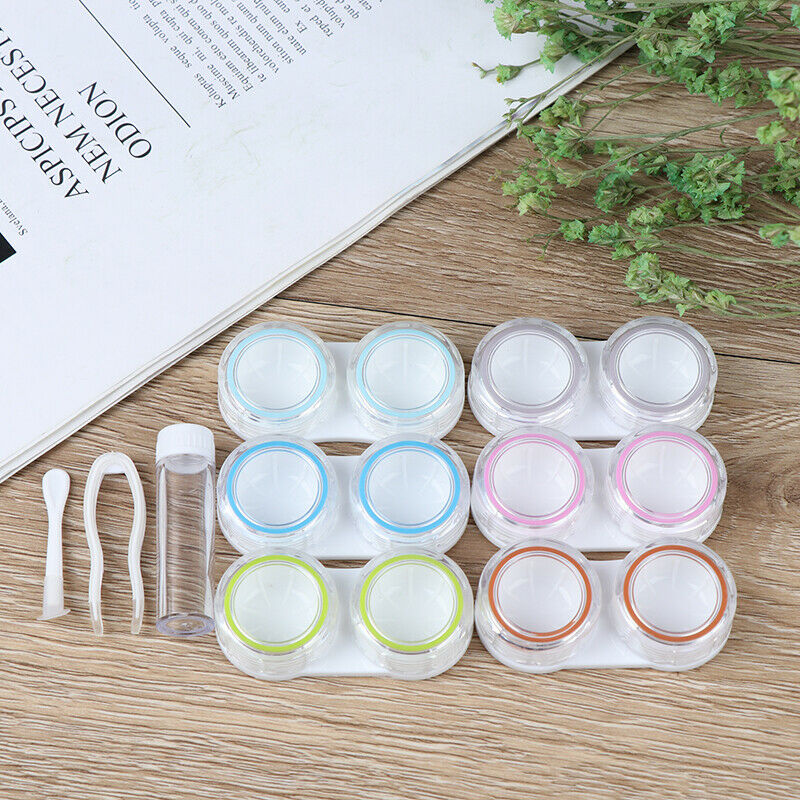 6Pairs Portable Contact Lens Case Box Storage Eye Care Kit Organizer Containe FT