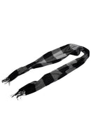 Chic Black & Gray Checked Pattern Fringe Decorated Men's Scarf P8D7
