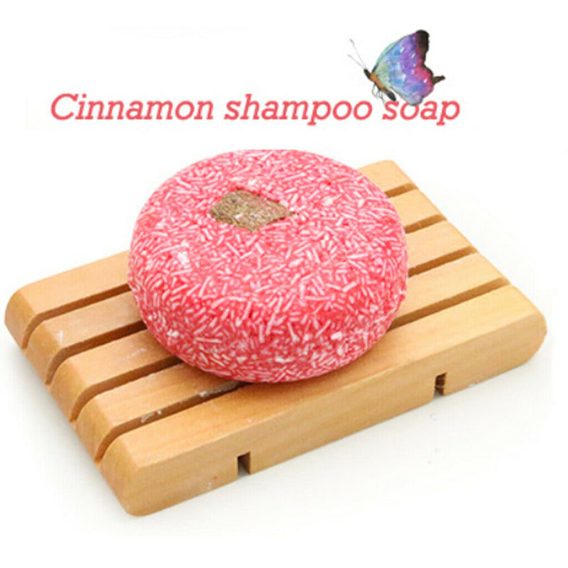 2pcs 100% Natural Organic Cinnamon Solid Shampoo Soap Bar Plant Essence
