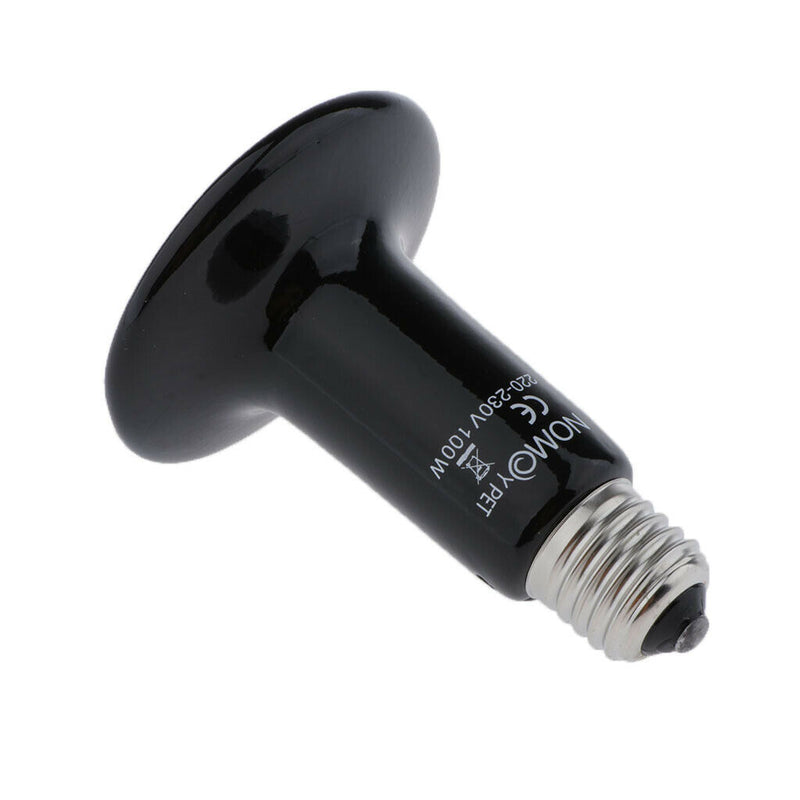 Reptile Heating Lamp Terrarium Turtle Screw Type E27 220-240V Black 100W