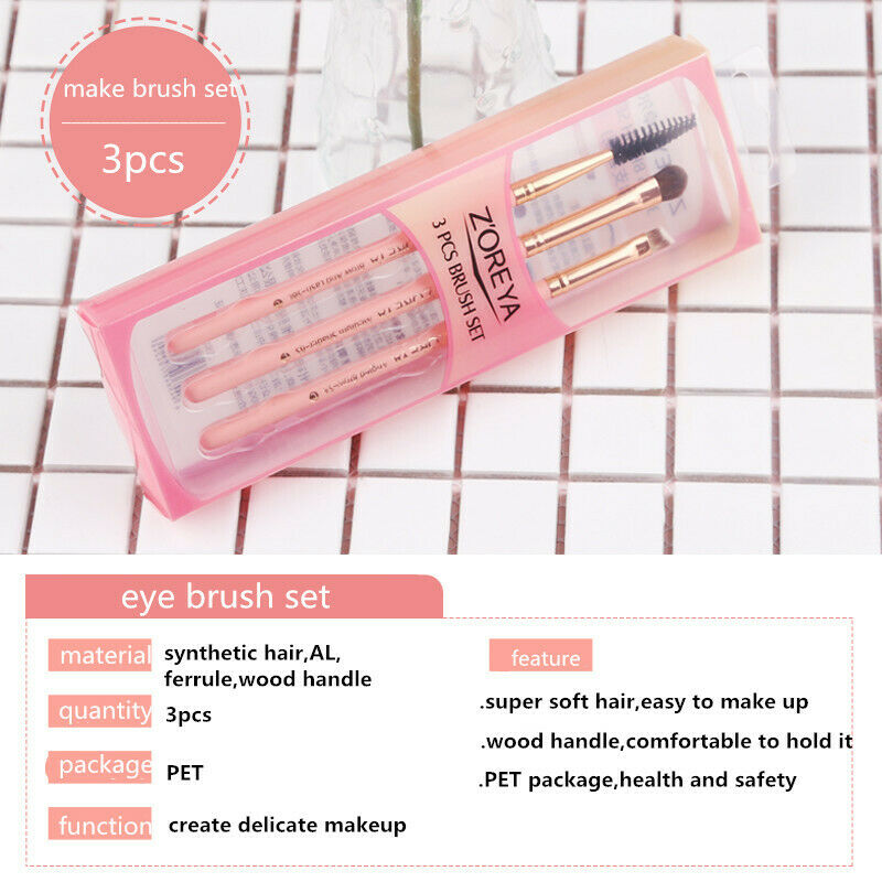 Zoreya Brand 3Pcs Face Makeup Brush Eye Make Up Tools Portable Makeup Brush L9W2