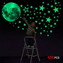Glow In The Dark Star Wall Stickers Round Stars Moon Dot Luminous Room Decor