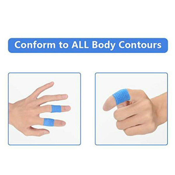 1 Roll Medical Self-adhesive Elastic Non-woven Wrap Tape Bandage (Blue)
