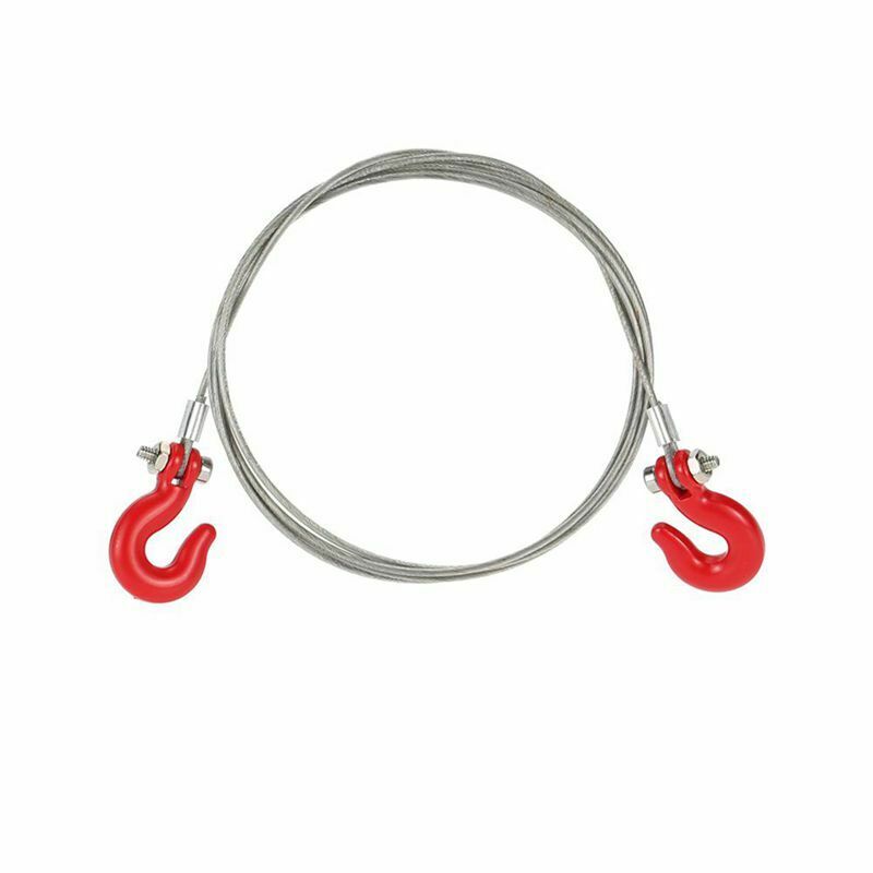5X(1: 10 RC Crawler Accessories Metal Trailer Wire Rope Tow Rope with Hook Z3J2)