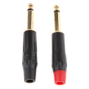 2Pieces 6.5mm Mono Male Amplifier Audio Solder Jack Plug Adapter