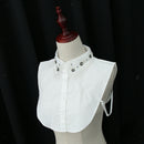 Removable Embellished Faux Collar Bib False Collar Lace Cotton Half Shirts