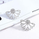 3 Pairs Hollow Flower Crystal Earrings Hanging Ear Stud for Women Jewelry
