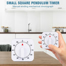 Kitchen Timer Small Square Cooking Mechanical Alarm 60 Minutes Reminder Tool #
