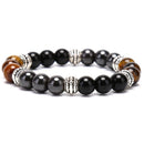 Natural Stone Bead Bracelet Tiger Eye Magic Hematite Obsidian Bangle Women WU JR