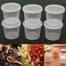 100Pcs Small Plastic Sauce Cups Foods Storage Containers Clear Boxes+Lids J K4Z4