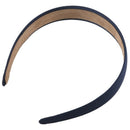 Woman plastic frame flannel lining hairband headband dark blue O9O8