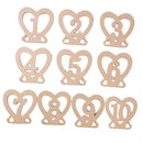 Wooden Wedding Table Numbers Heart Shaped 1-10 Table Number Signs