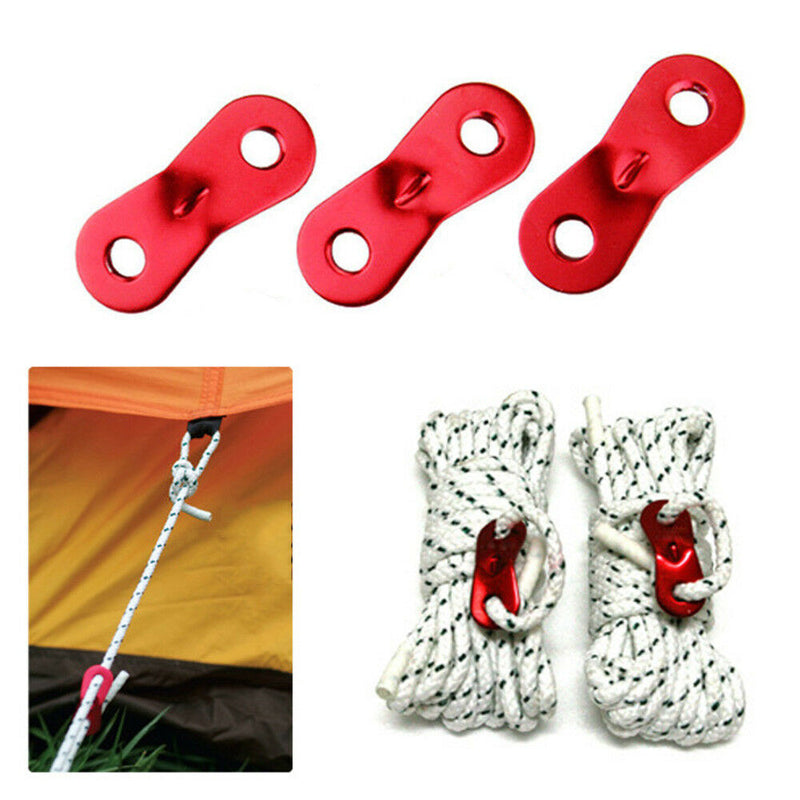 10Pcs Camping Tent Lock Cord Rope Fastener Guy Line Bent Runner Tensioner Alloy
