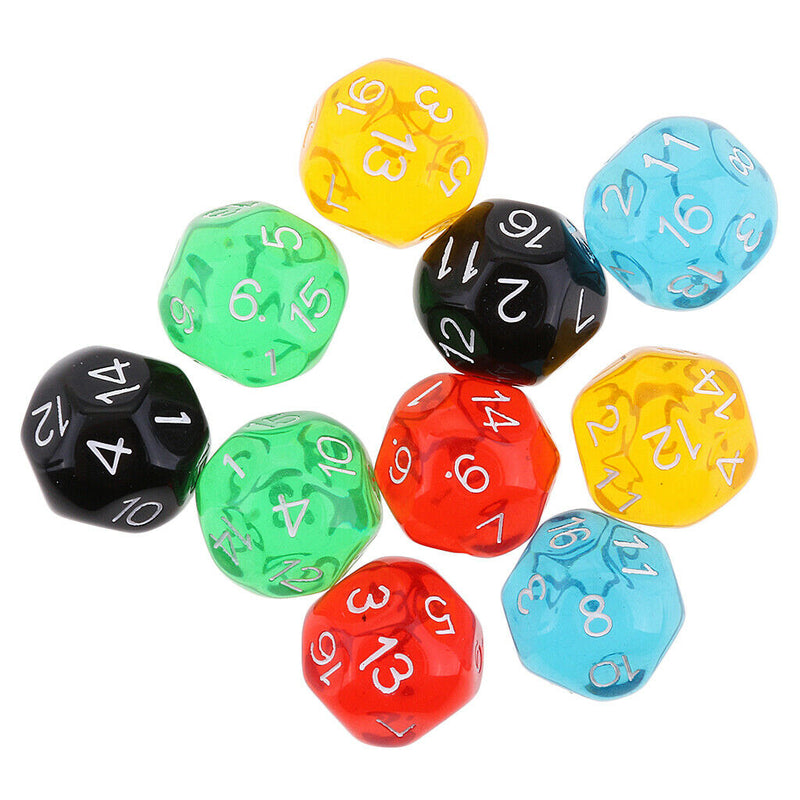 10PCS D16 Polyhedral Dice for Dungeons and Dragons Party Favors Dice New High