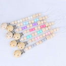 Baby Pacifier Clip Chain Wooden Beads Dummy Clip Safe Teething Chain Baby T