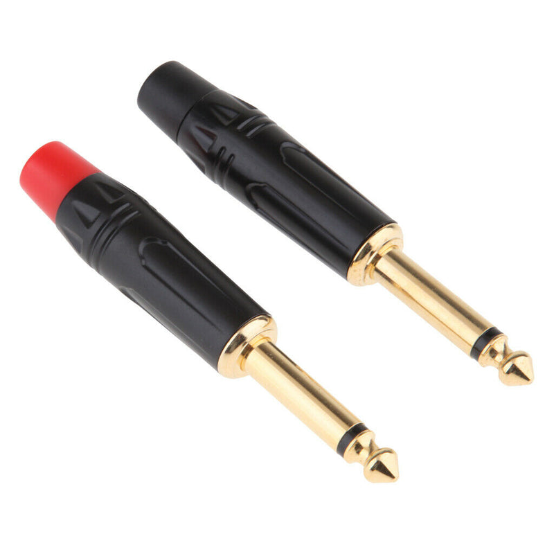 4Pieces 6.5mm Mono Male Amplifier Audio Solder Jack Plug Adapter