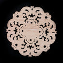 Rubber wood Carved Long Applique Unpainted Flower Walls Cabinets Door Decor Y9J8