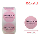1 Roll Pink Paper Label Stickers Thank You Scrapbooking Seal Handmade Sticke Gw