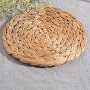 2pc Natural Water Hyacinth Weave Placemat Round Braided Rattan Tablemats Pl