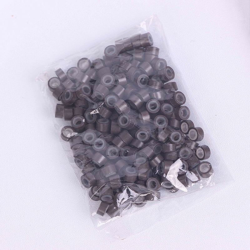200 Silicone Micro Rings Beads Feather Hair Extension Complete Tool Kit Hook Kw