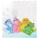 4-Pack Soft Baby Bath Gloves Cute Cartoon Animal Duck/Dog/Rabbit/ Shape Bod C6Y1