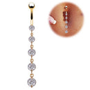 Rhinestone Dangle Navel Belly Rings Barbell Surgical Steel Body Piercing Jewelry